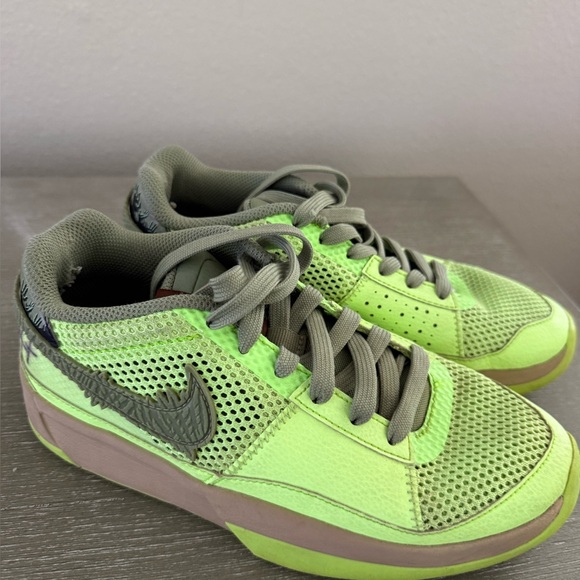 NIKE JA MORANT JA 1 ZOMBIE  LIME BLAST/OIL GREEN BLACK HEMP - Picture 3 of 5